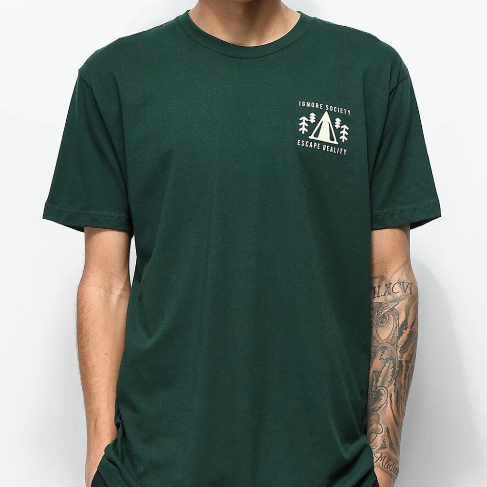 Dravus Mens Ignore Society Escape Reality Green T-Shirt New